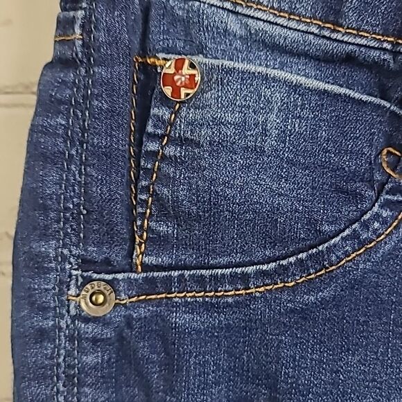 Hudson Girls Skinny Fit Jegging Stretch Distressed Denim Holey Dark Blue Jeans - Picture 4 of 7